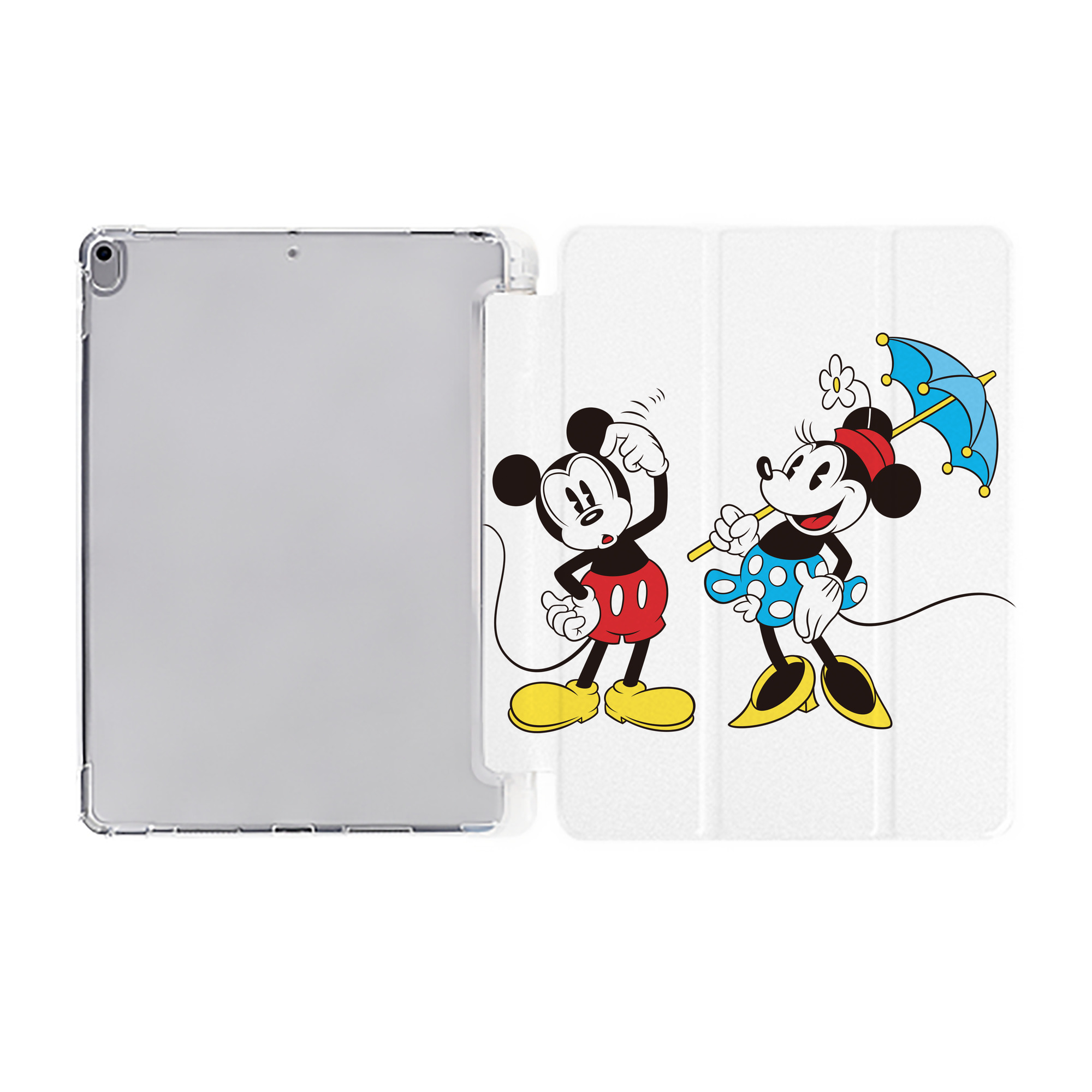 （画像用） ミッキーマウス Mickey Mouse IPad ケース ペン収納付き 三つ折りスタンド PUレザー×シリコン 対応機種9.5/10.5/10.9インチ
